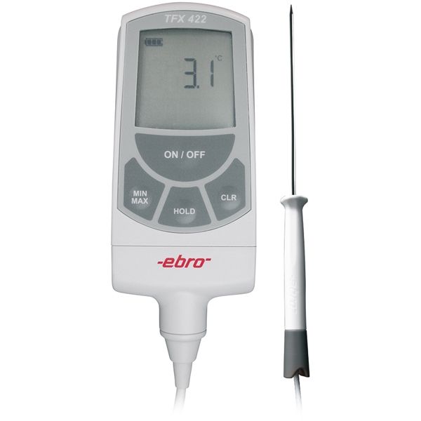 Laboratory Thermometer TFX 422C  with fixed Pt 1000 probe, Conformity Certified 